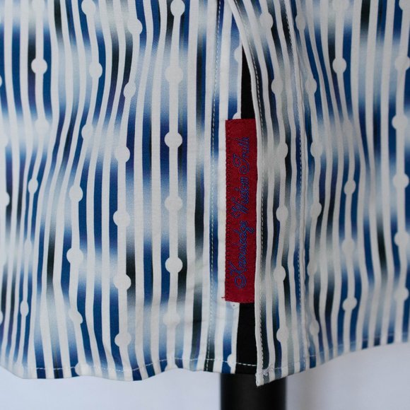 Robert Graham Mens Smart Casual Shirt, White & Blue, Contrast Cuffs, Size 2XL - Picture 9 of 13